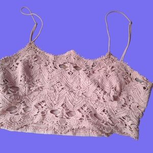 Free People Lace Bandeau in Soft Pink